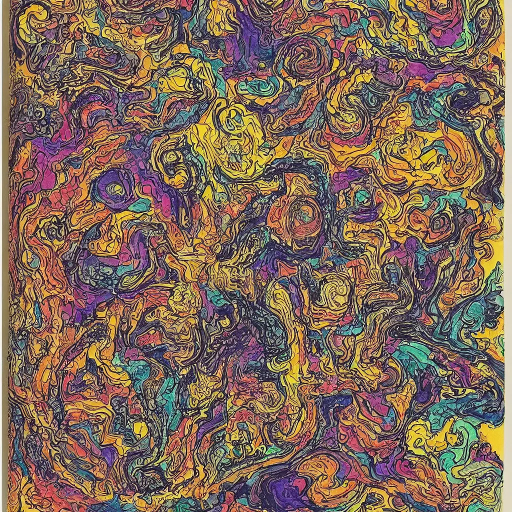 Image similar to a page from a psychedelic zen master's journal