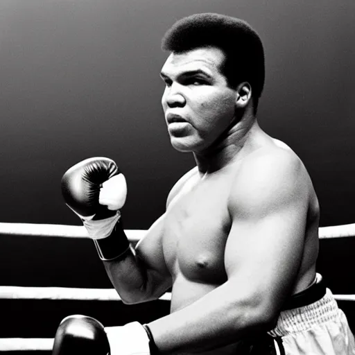 Image similar to muhammad ali as an overweight website admin