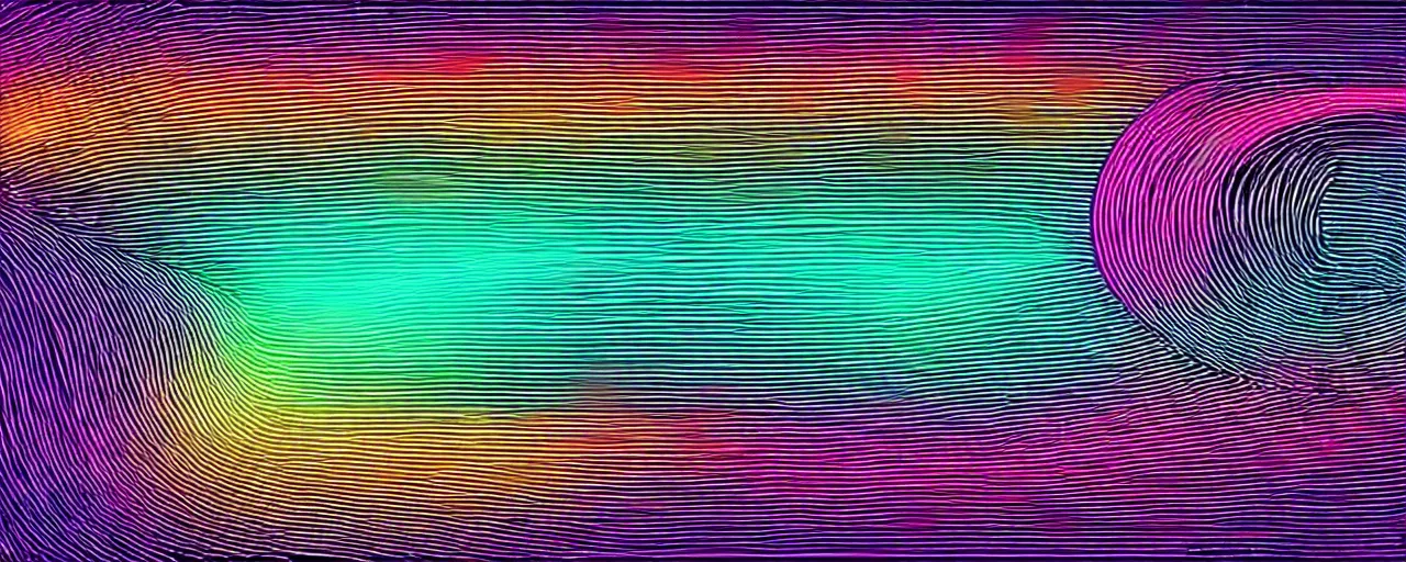 Prompt: synthesizer sound wave, fine neon lines