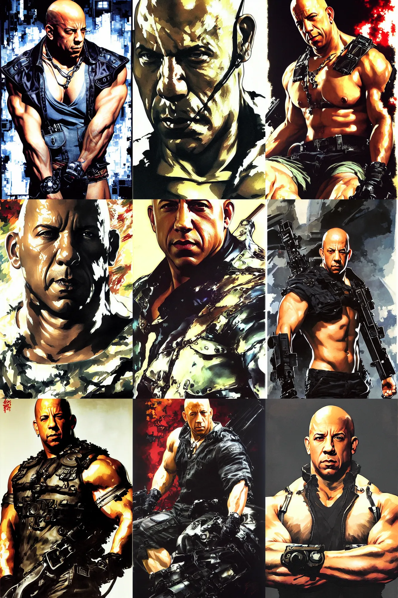 Prompt: vin diesel, painting by j. c. leyendecker, yoji shinkawa, katayama bokuyo