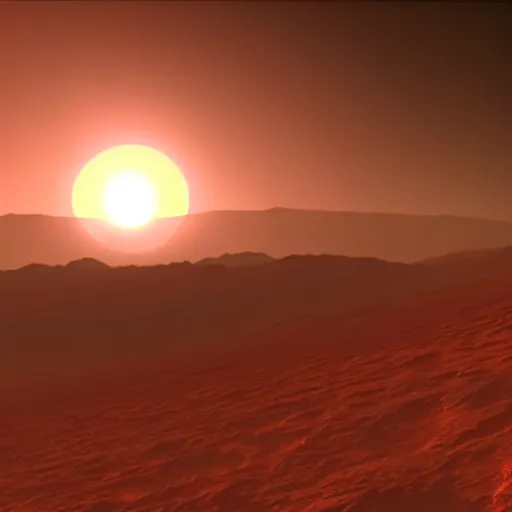 Prompt: beautiful sunrise on mars