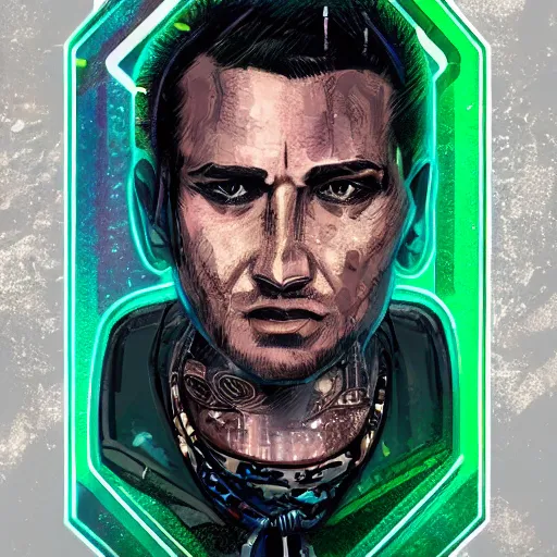 Image similar to portrait of cyberpunk gangster