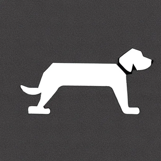 Image similar to minimal geometric dog symbol by karl gerstner, monochrome, symmetrical