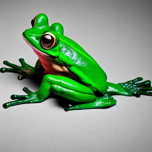 Prompt: a frog inspired by poison created by the make up artist hungry photographed by andrew thomas