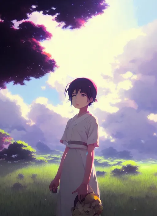 Prompt: portrait of djigokushojo, cloudy sky background lush landscape illustration concept art anime key visual trending pixiv fanbox by wlop and greg rutkowski and makoto shinkai and studio ghibli