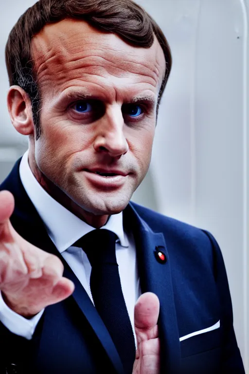 Image similar to [a still of Macron in the movie Star Wars, evil, 4k, HD, high quality]