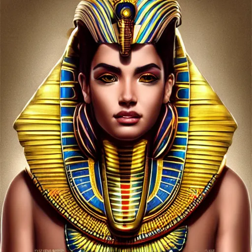 Image similar to a highly detailed beautiful portrait of a egyptian god in the style of artgerm.