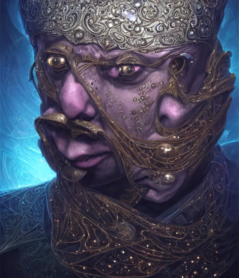 Image similar to front!!! shot of a court jester!!! character, mesmerizing hypercubes, dark holography!!!, future, oil slick, crystalline edges, (((intricate))), elegant, highly detailed, centered, (((artstation, concept art, smooth, sharp focus, artgerm, Tomasz Alen Kopera, Peter Mohrbacher, donato giancola, Joseph Christian Leyendecker, WLOP, Boris Vallejo))), ((raytracing)), mugshot!!!!!, ugly!!!!!!, octane render, nvidia raytracing demo, octane render, nvidia raytracing demo, octane render, nvidia raytracing demo, grainy, muted, 8K, digitalblasphemy, metatron