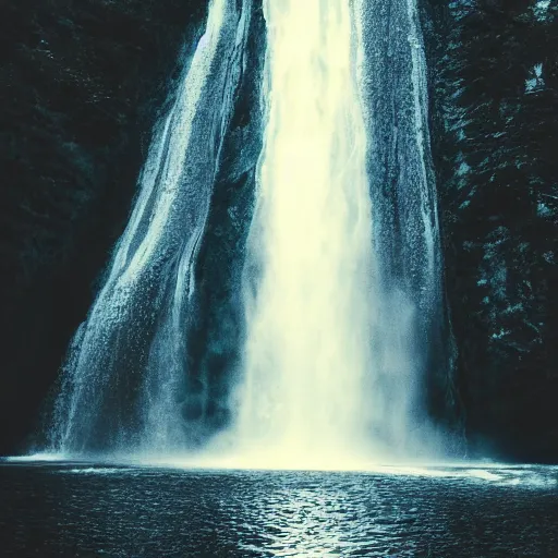 Image similar to moon inside a waterfall