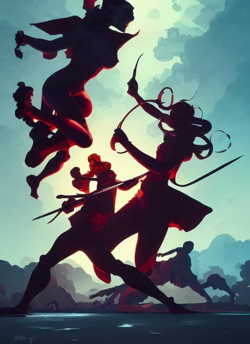 Prompt: a glorious battle, 1 9 th century, in the style of artgerm, gerald brom, atey ghailan and mike mignola, vibrant colors and hard shadows and strong rim light, plain background, comic cover art, trending on artstation