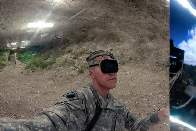 Image similar to gopro footage from inside a deep underground military base