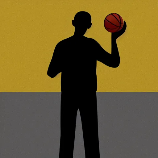 Image similar to Obama holding a basketball in his right hand in a black background, detail, 8k, digital painting, official media, illustration