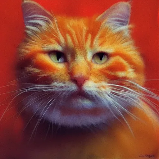 Prompt: “ fluffy orange cat, 4 k, by claude monet ”