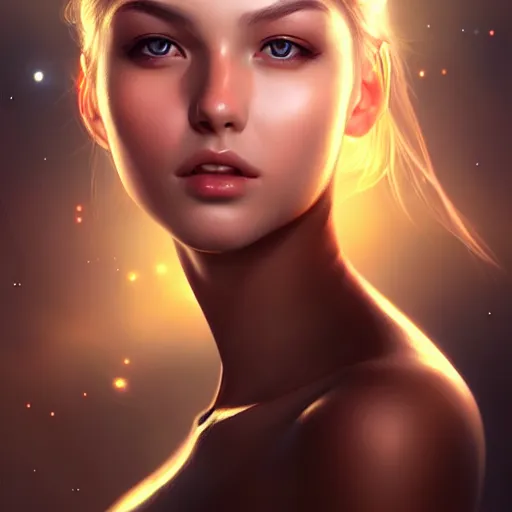Image similar to A masterpiece portrait of a Incredibly beautiful futuristic cute young woman. digital art, by Stanley Artgerm Lau, WLOP, transparent background