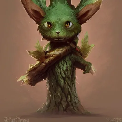 Prompt: cute little anthropomorphic tree!!!!, bark!!! skin, tiny, small, short, cute and adorable, pretty, beautiful, dnd character art portrait, matte fantasy painting, deviantart artstation, by jason felix by steve argyle by tyler jacobson by peter mohrbacher, cinema