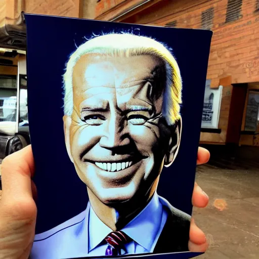 Prompt: ice cream with the face of Joe Biden