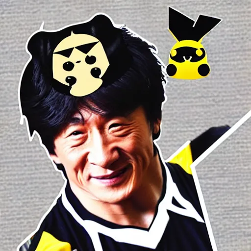 Image similar to jackie chan as a pikachu