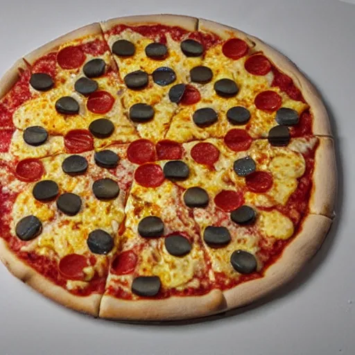 Image similar to a Pizza made out of Lego