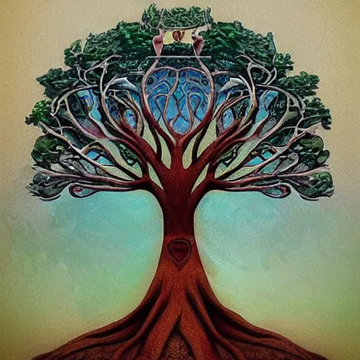 Image similar to The tree of life, top image of all time on /r/Art subreddit