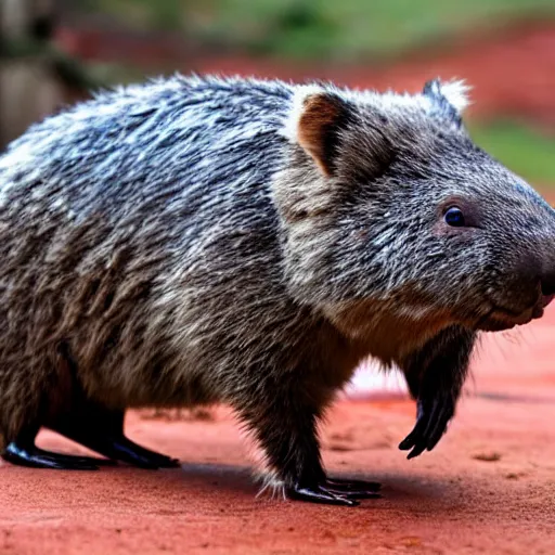 Prompt: a wombat prepared for combat