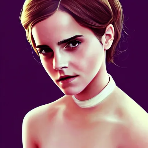 Image similar to emma watson, elegant, 2d, ultra highly detailed, digital painting, smooth, sharp focus, artstation, art by Ilya Kuvshinov