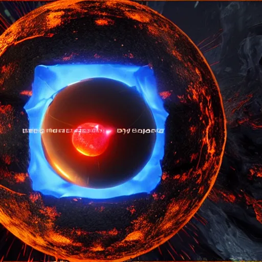 Image similar to a sphere of molten core, melting sphere, glowing magma sphere, lava sphere, state of the art 3 d graphics, centered, in center, unreal engine, highly detailed, epic