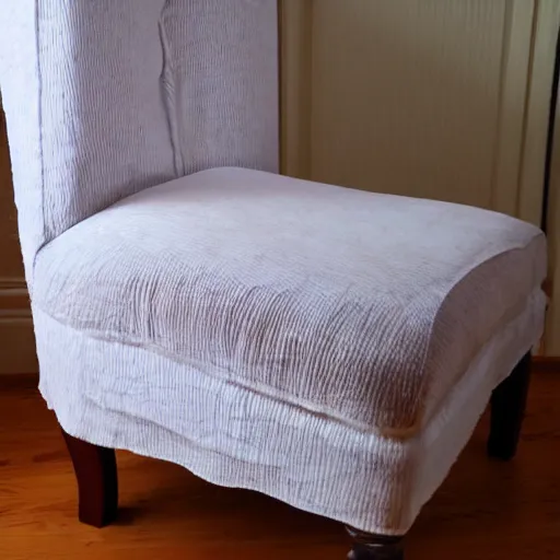Prompt: upholstery ghostery. poltergeist. sheetghost made of chair fabric