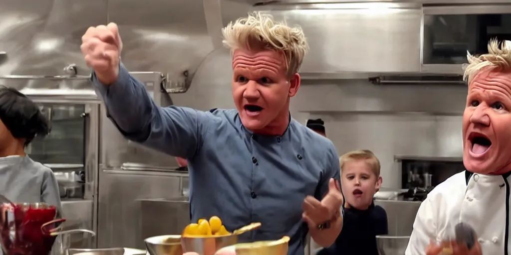 Prompt: gordon ramsay shouting at children, 8 k uhd, widescreen