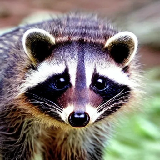 Image similar to face of a triceratops raccoon hybrid
