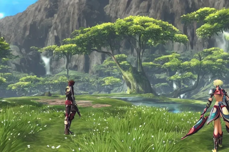 Image similar to Beautiful landscapes that will be in the next Xenoblade game.