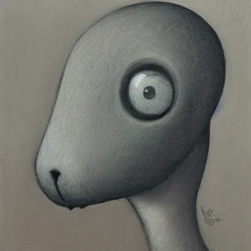 Image similar to a portrait of a character by Shaun Tan