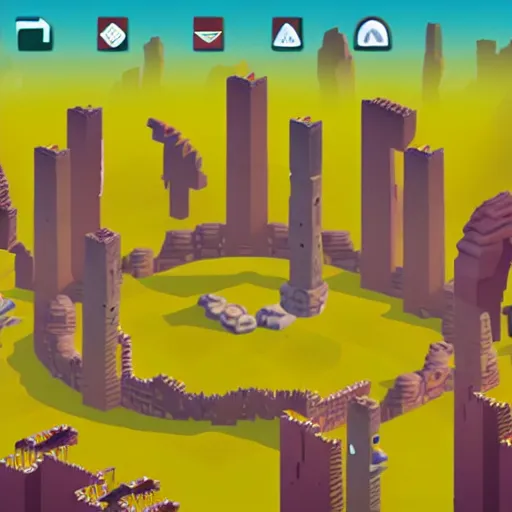 Image similar to stonehenge, a screenshot from the game monument valley