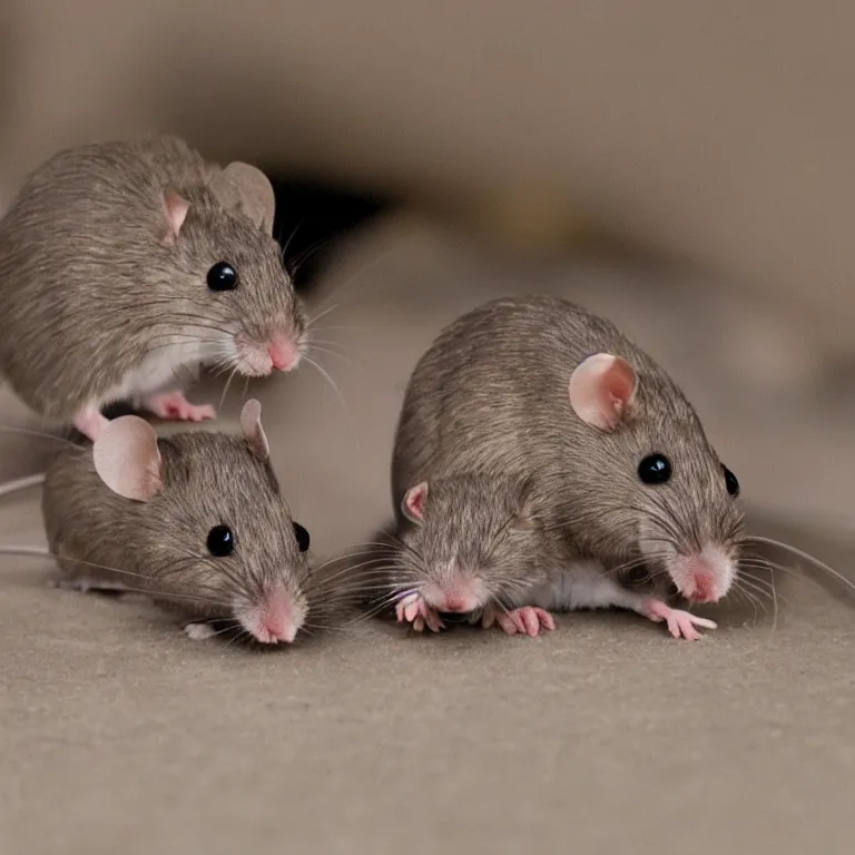 Prompt: super intelligent mice laying their best plans