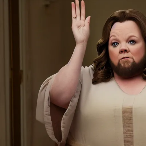 Image similar to melissa mccarthy as jesus, portrait