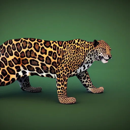 Image similar to a 3d low poly jaguar, realistic, unreal engine, octane render, cycles render