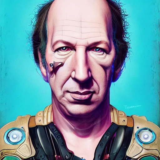 Prompt: Biopunk portrait of Hans Zimmer, Pixar style, by Tristan Eaton Stanley Artgerm and Tom Bagshaw.