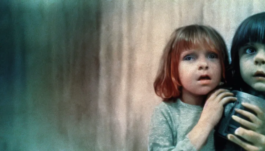 Image similar to 7 0 s film still from a horror movie about a missing child, kodachrome, cinecolor, cinestill, film grain, film texture, retro, cinematic, high resolution, photorealism,