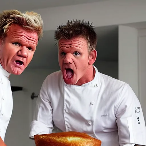 Image similar to gordon ramsay yelling at a loaf of bread