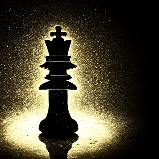 Prompt: underwater tintype photo of a queen chess piece made of led lights, Puddles, low point of view, smooth 3D Illustration, Cinematic Matte Painting, soft render, volumetric lighting