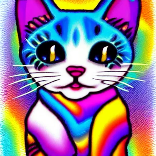 Image similar to An adorable kitten, by Lisa Frank