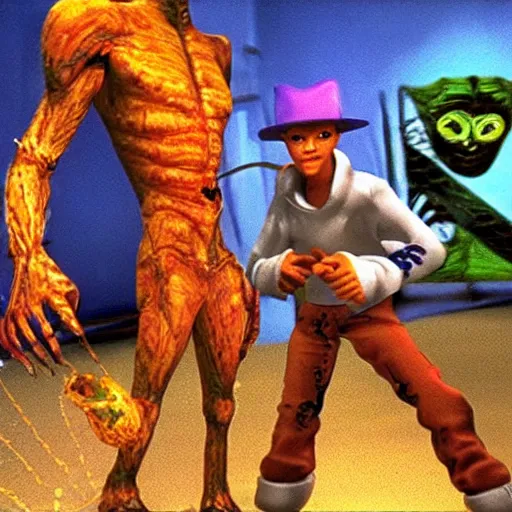 Image similar to a still of from the movie nightmare on elm street crossover with the game jak 2