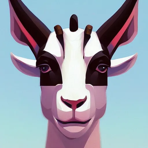 Image similar to face icon vector minimalist mystic goat, loftis, cory behance hd by jesper ejsing, by rhads, makoto shinkai and lois van baarle, ilya kuvshinov, rossdraws global illumination