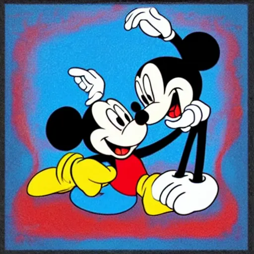 Prompt: Mickey Mouse prays to Jesus