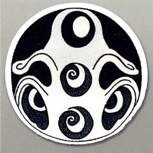 Image similar to White sticker by M.C. Escher and Studio Ghibli