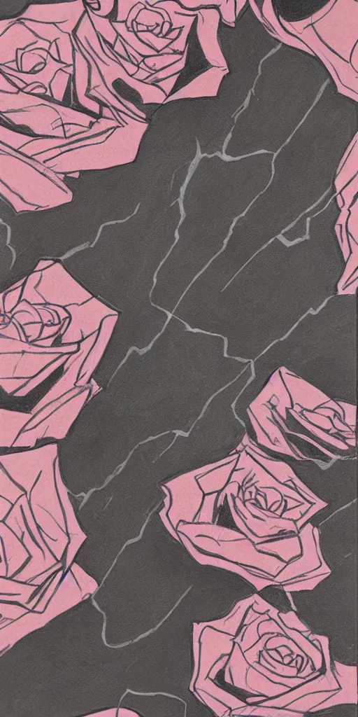 Prompt: a marvel comics painting of graphite with lines in french rose