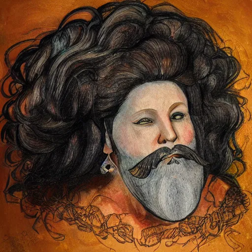 Prompt: bearded woman