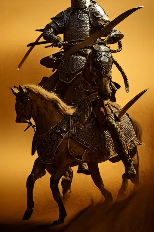 Image similar to the king in the desert, Medieval Warrior fighting in a dark scene, attractive face, detailed scene, standing in a heroic figure, Armour and Crown, highly detailed, blood and dust in the air, action scene, cinematic lighting, dramatic lighting, trending on artstation, elegant, intricate, character design, motion and action and tragedy, fantasy, D&D, highly detailed, digital painting, concept art