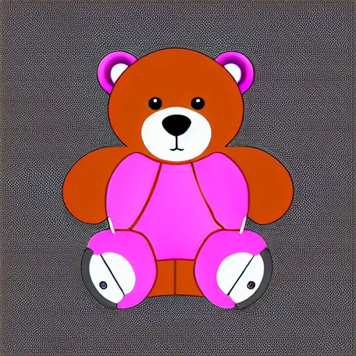 Image similar to a cute pink cuddly bear wearing headphones vector logo