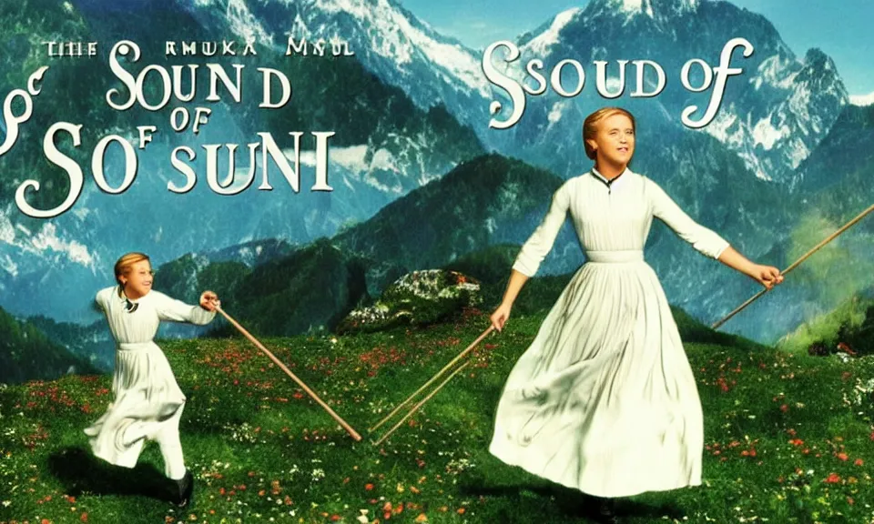 Image similar to Sound of music movie but in the future