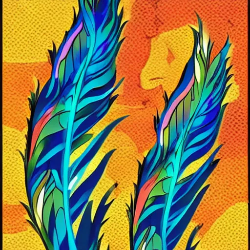 Image similar to abstract feathers, art style by Sandra Pelser, pop art nouveau